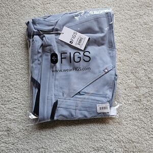 FIGS RAFAELA CARGO SCRUB JUMPSUIT (DUSTY BLUE)